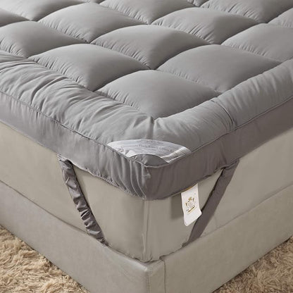 Soft & Cooling Pillow Top Mattress Topper California King with Breathable 300TC Cotton Cover, Extra Thick Plush Bed Topper for Back Pain, Mattress Pad Cover for Firm Mattress, Fit to 6”-22” Mattress.
