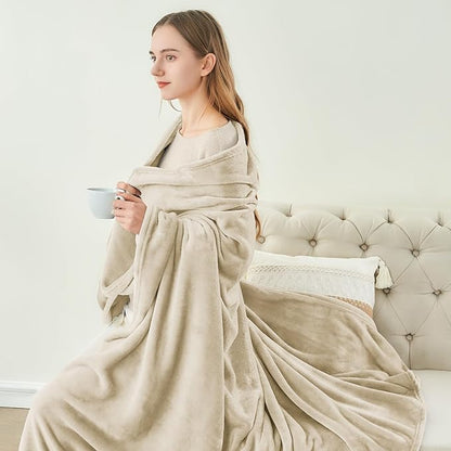 BEDELITE Fleece Blanket Twin Size Linen Throw Blankets for Couch & Bed, Luxury Plush Cozy Fuzzy Blanket 60x80 inches, Super Soft Warm Lightweight Throw Blanket for Travel Camping