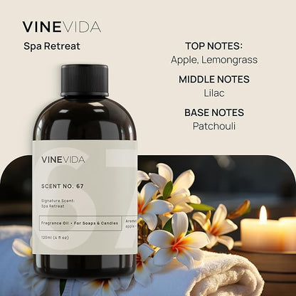VINEVIDA [128 Oz] Spa Retreat Fragrance Oil for Cold Air Diffusers - Essential Oils for Diffuser Oil Refill & Air Freshener Room Spray