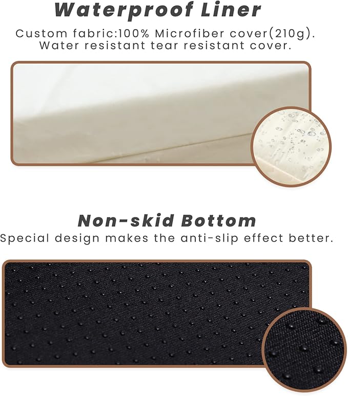 Laifug Orthopedic Memory Foam Extra Large Dog Bed Pillow(50"x36"x10", Slate Grey) Durable Water Proof Liner & Removable Washable Cover & Smart Design-Mewly Pet