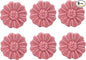 6PCS Vintage Floral Daisy Ceramic Dresser Drawer Knobs Elegant Cabinet Cupboard Door Hardware Pull Handles w/Screws Pink