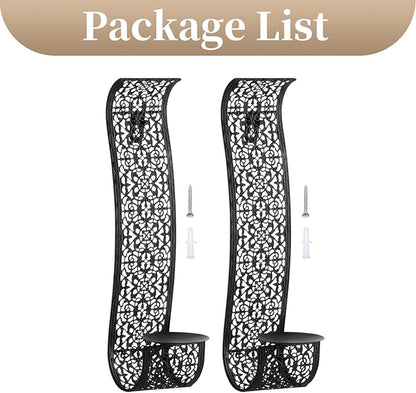 Sziqiqi Wall Candle Holder Decorative Candle Sconces - Wall-Mount Pillar Candles Holders for Living Room, Bathroom, Farmhouse, Wedding - Set of 2
