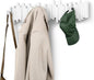 Umbra Sticks Wall-Mounted Coat Rack Rail Hook with 8 Retractable Pegs – Modern, Space-Saving Storage Organizer, White