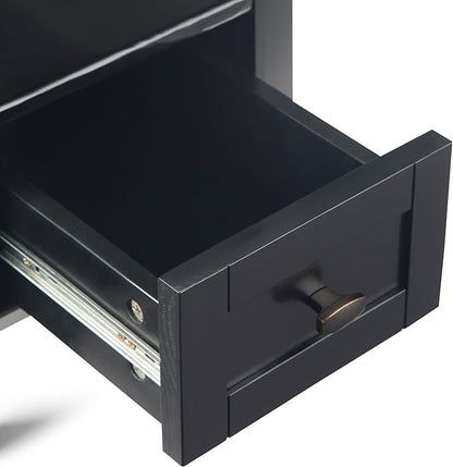 SIMPLIHOME Warm Shaker SOLID WOOD 14 inch Wide Rectangle Transitional Narrow Side Table in Black for the Living Room and Bedroom