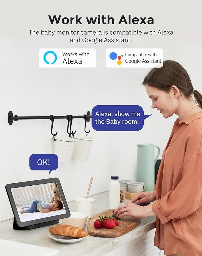 Hugolog 2K 3MP Indoor Pan/Tilt Security Camera with Auto-Focus,Ideal for Baby Monitor/Pet Camera/Home Security,Starlight Color Night Vision,Human/Pet AI,US Cloud,Compatible with Alexa-Mewly Pet