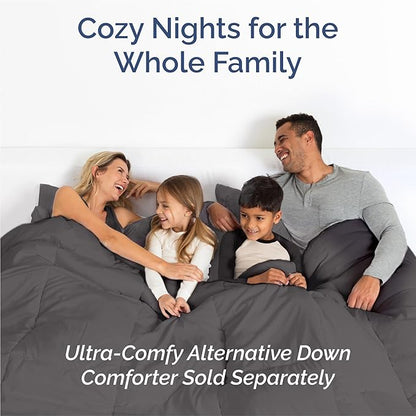 Split King Sheets Set 7 Piece - Includes 4 Pillowcases - Bed Sheets Split King - Soft Hotel Luxury Bedding - Cooling, Cozy & Breathable - 1 Flat & 2 Fitted & 4 Pillowcases w/ Deep Pockets - Dark Grey