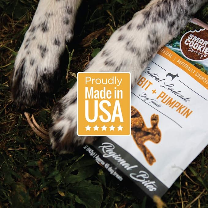 Smart Cookie All Natural Dog Treats - Rabbit & Pumpkin - Training Treats for Dogs & Puppies with Allergies, Sensitive Stomachs - Soft Dog Treats, Grain Free, Chewy, Human-Grade, Made in USA - 5oz Bag-Mewly Pet