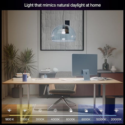 Philips Hue Smart LED A19 Bulb, White & Color Ambiance, E26 Base, 7.2W, Full Spectrum Light 1000K-20000K, 810 Lumens, Dimmable, Works with Alexa, Google,& Apple Home, 3pk