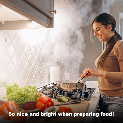 6 Pcs 12 Inch Under Cabinet Lighting Plug-in, Black Shell, Cold White 6000K, Dimmable LED Cabinet Lights with Memory Function, Linkable LED Under Counter Lights for Kitchen, Shelf, Workbench, Cupboard