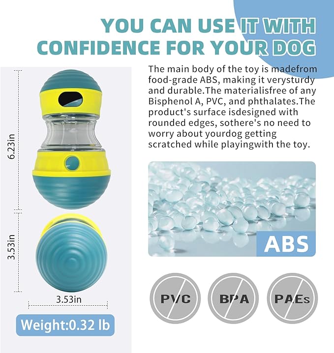 Interactive Dog Toys to Keep Them Busy, Puppy Puzzle Adjustable Food Dispenser Slow Feeder, Enrichment Treat Dispensing Toy Ball for Large/Medium/Small Breed Dogs Pet Gift (Yellow)-Mewly Pet