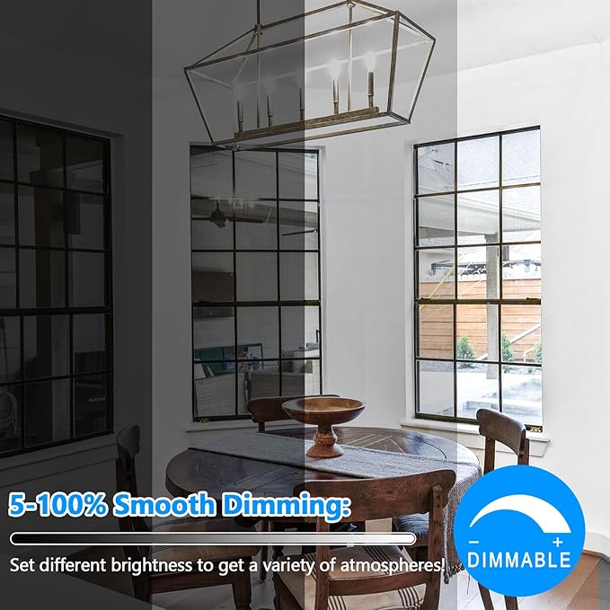 LED Candle Bulbs 40W Equivalent Dimmable, E12 Candelabra Light Bulbs 4W 470Lm Clear Edison LED Bulb, Daylight White 5000K B11 Classic Bright Filament Bulb, Decorative Lights for Lamps, Pack of 5