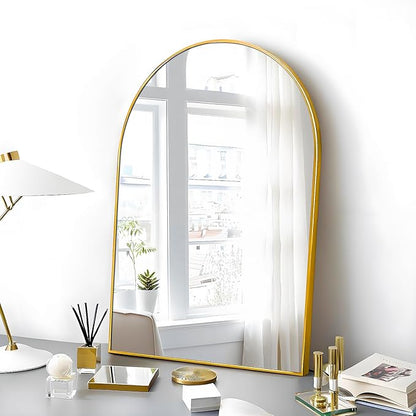 20x30 Arch Mirror Rectangle Wall Mounted Metal Frame Mirrors for Entryway Bedroom Bathroom Living Room 20 30 24x36 inch Black Silver - Gold