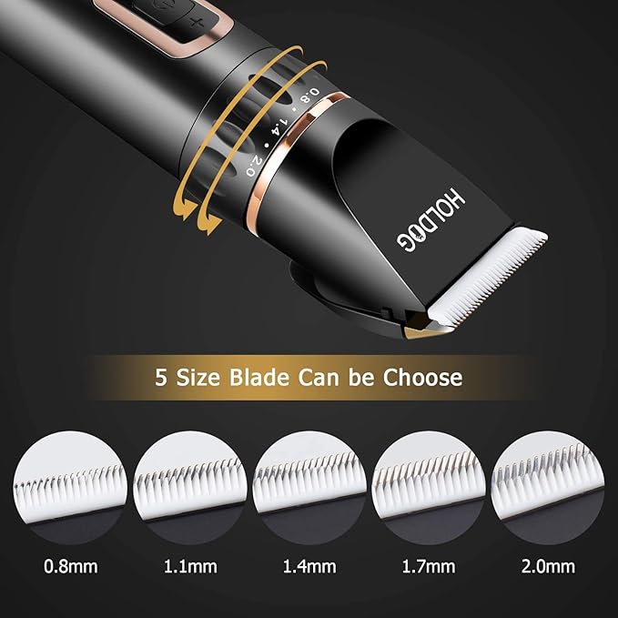 Dog Clippers Professional Heavy Duty Grooming Clipper 3-Speed Low Noise High Power Rechargeable Cordless Pet Tools for Small & Large Dogs Cats Pets with Thick Coats-Mewly Pet