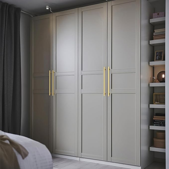 10 Pack 10 Inch(254mm) Kitchen Cabinet Handles Brushed Gold Cabinet Pulls Kitchen Cabinet Hardware Drawer Pulls for Cupboard Wardrobe