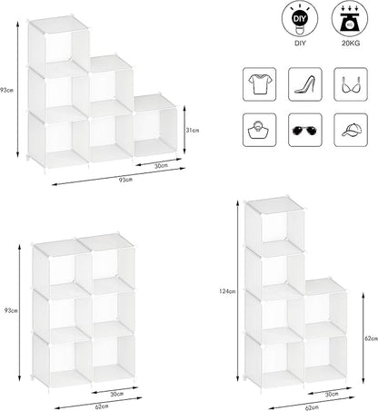 Stackable Closet Organizers and Storage 6 Cube Storage Organizer Closet Organizer for Bathroom Closet Storage for Wardrobe