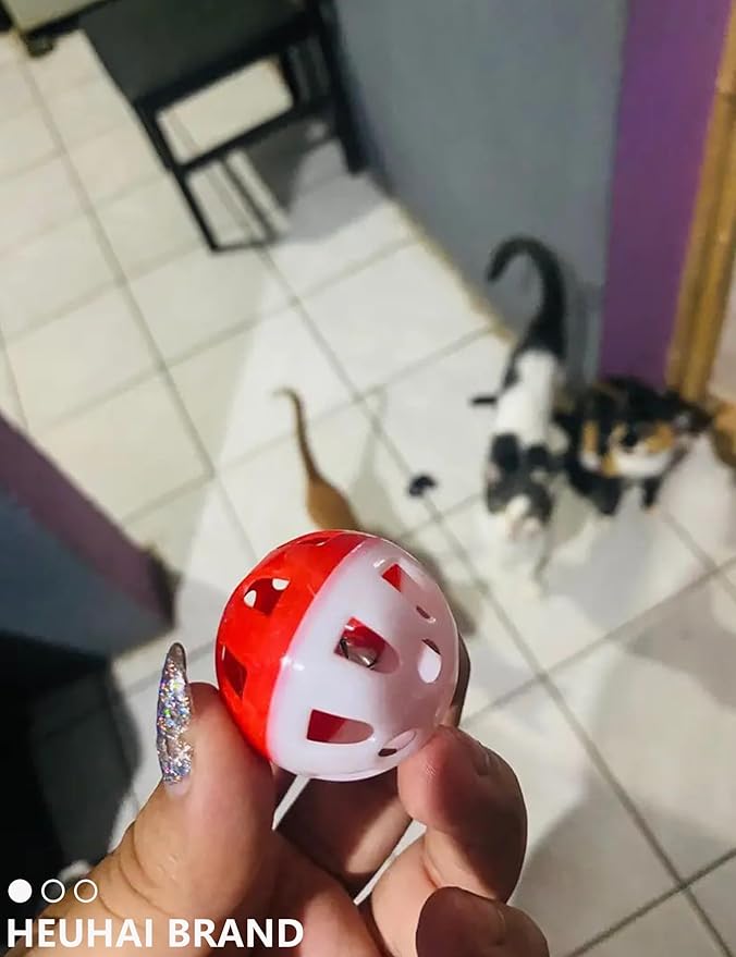 10-Pack Cat Toy Balls with Bell for All Cats, Playtime Paradise (1.5'' - 2.3'', Cat Toys Mega Set)-Mewly Pet