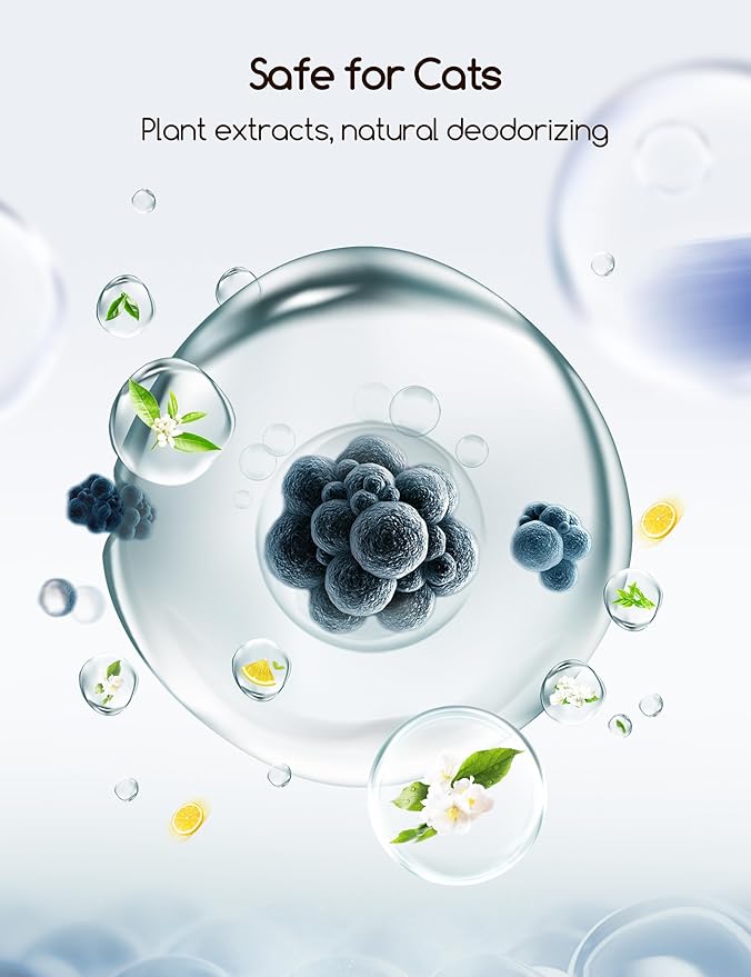 MeoWant Pet Odor Eliminator- 30-Day Continuous Automatic Cat Litter Box Odor Deodorant Gel Only Suitable for MW-SC01 / MW-SC02/MW-LB02 Cat Litter Box (6Pcs)-Mewly Pet