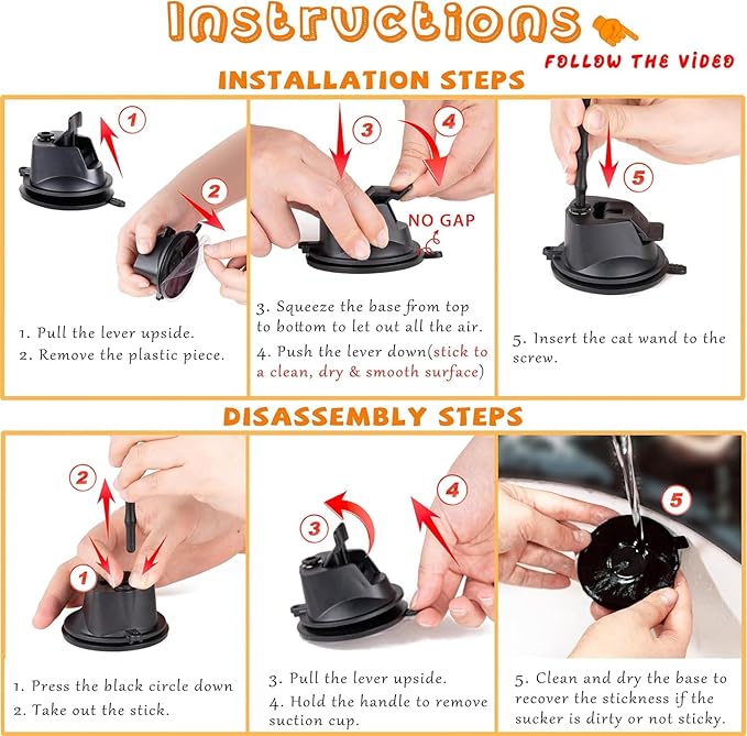 22Pcs 5-in-1 Cat Toys Interactive Cat Toy for Indoor Cats with Sticky Super Suction Cup Detachable Replacements Feathers Balls Mice Spring 3 Wand Hanging Door Kitten Toys-Mewly Pet