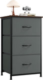 Somdot Dresser for Bedroom with 3 Drawers, Storage Organizer Chest of Drawers with Removable Fabric Bins for Closet Bedside Living Room Laundry Entryway Hallway, Charcoal Grey
