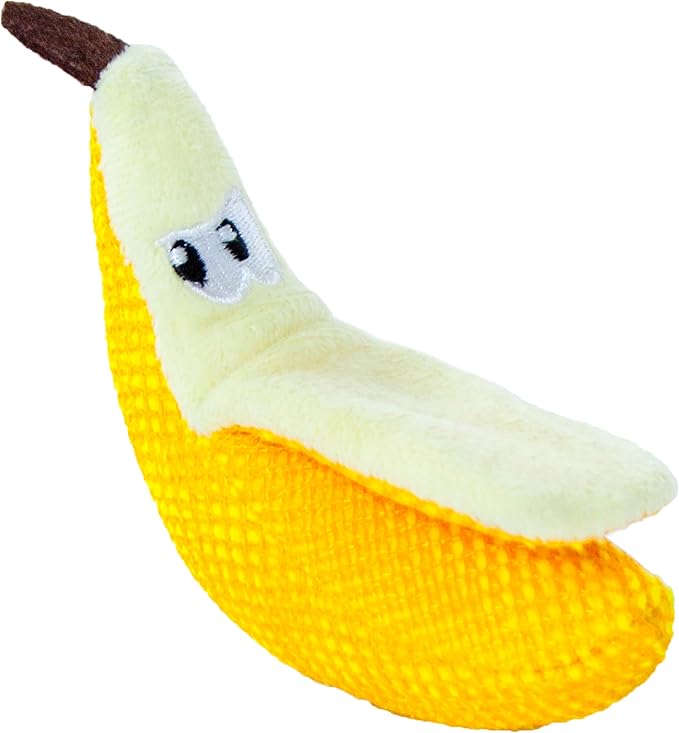Catstages Dental Banana Cat Toy with Catnip, Interactive Chew for Healthy Teeth and Gums, Engages Hunting Instincts, Durable Indoor Play for Cats, Yellow-Mewly Pet