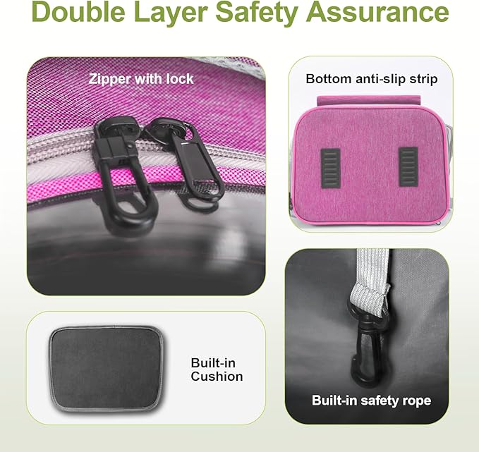 Expandable Cat Backpack,Cat Bubble Backpack Carrier for Carrying Cats, Pets and Small Dogs,Airline-Approved,Designed for Travel, Hiking, Walking,Car （Pink-Mewly Pet