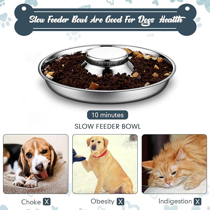 Zopeal 6 Pcs Puppy Food Bowls 11.8" Stainless Steel Puppy Feeding Bowl Dog Food Water Bowls, Weaning Feeder for Litters, Small Medium Large Dogs, Pets-Mewly Pet