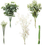 Floroom Artificial Greenery Stems Box Set, 25pcs with 4 Kinds of Faux Greenery Flowers Picks for DIY Bridal Bouquets Wedding Floral Arrangement Table Centerpieces, Tender Green & Sage Green