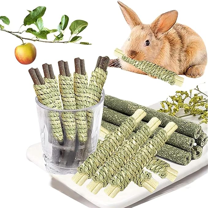 Rabbit Toys, 3 Types Hamster Chew Toys for Teeth Grinding, Improve Dental Health, Best Bunny Toys for Rabbits, Guinea Pigs, Chinchillas, Hamsters-Mewly Pet