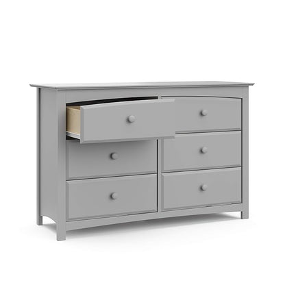 Storkcraft Kenton 6 Drawer Universal Dresser (Pebble Gray) – Dresser For Kids Bedroom, Chest Of Drawers For Bedroom With 6 Drawers