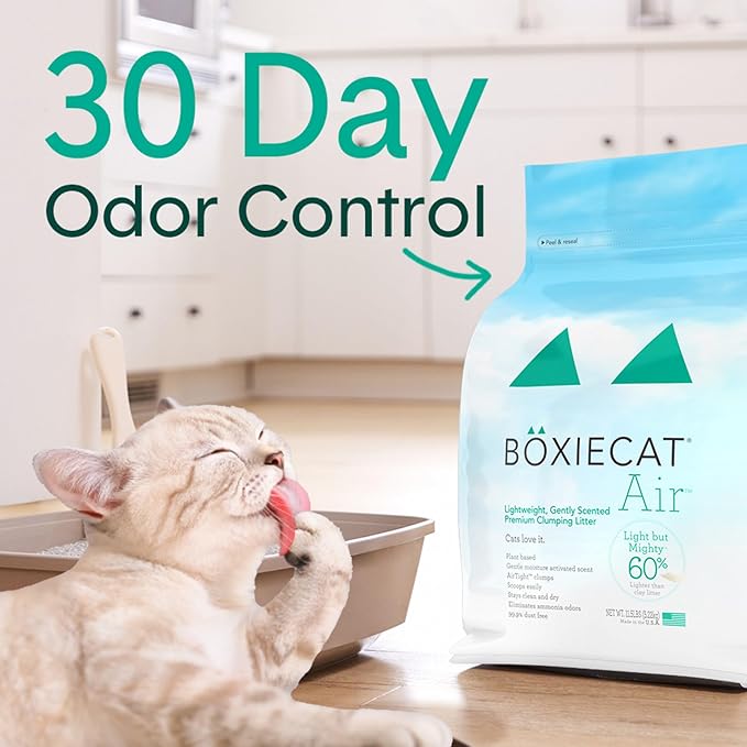 Boxie Gently Scented Cat Litter, Lightweight 30-Day Odor Control, Clumping, 6.5lb-Mewly Pet