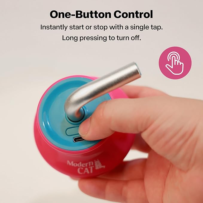 Cat Laser Pointer Toy for Bored Indoor Cats, Automatic Interactive Cat Toy, 360° Laser Rotation, USB Rechargeable, Wooble Base-Mewly Pet