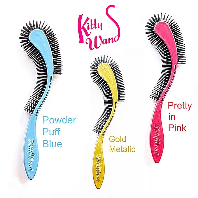 (Gold) Designed for Comfort,Created for Results. This innovative brush features multi-contour bristles that gently adapt to your cats body providing a stress-free brushing experience.-Mewly Pet