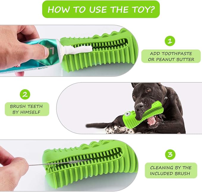 Dog Toys for Aggressive Chewers Large Medium Breed, Indestructible Dog Toothbrush Chew Toys, Squeaky Interactive Tough Extremely Durable, Dogs Toys to Keep Them Busy-Mewly Pet