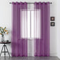 DUALIFE Purple Curtains 108 Inches Extra Length for Living Room Set of 2 Panels Grommet Window Semi Voile Drapes Dark Purple Sheer Curtains for Kids Girls Bedroom Decor Royal Purple 52x108 Inch Long