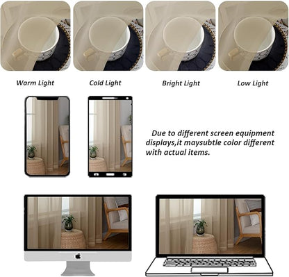 Chyhomenyc Taupe Sheer Curtains 96 inches Long 2 Panels, Light Filtering Soft Airy Solid Elegant Voile Window Treatment Drapes for Bedroom Living Room Wedding Party Decor, 42 Wx96 L, 8FT L