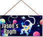 Personalized Sign Universe Sign Outer Space Theme Art Décor For Kids Room Custom Name Astronaut Door Wall Art Décor For Little Man Cave, Floral Nursery Art Plate For Girls Room Boys Bedroom Baby