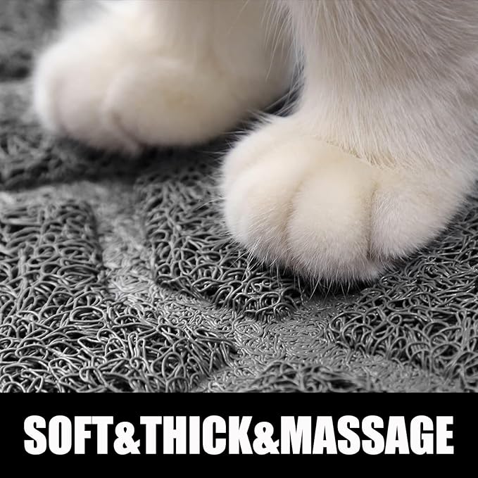 Yimobra Cat Litter Mat, 24"x20" Litter Mat with Litter Lock Mesh, Soft Cat Litter Mat Litter Trapping Mat, Easy to Clean, Non-Slip, Water Resistant, Litter Free Floors, Dark Grey-Mewly Pet