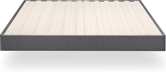 ZINUS Upholstered Metal and Wood Box Spring, 7.5 Inch Mattress Foundation, Easy Assembly, Fabric Paneled Design, Queen