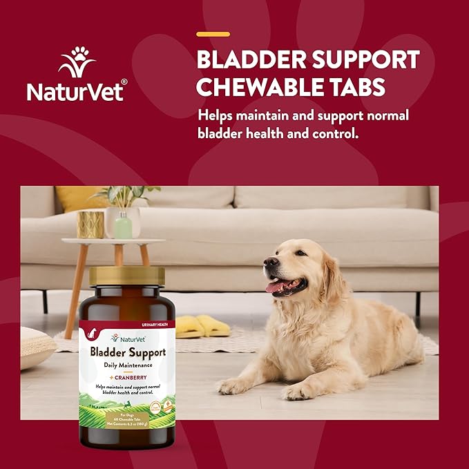 NaturVet – Bladder Support for Dogs – Plus Cranberry | Supports Healthy Bladder Control & Normal Urination | 60 Time Release Chewable Tablets-Mewly Pet