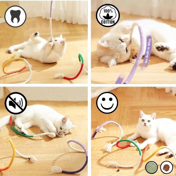 Cat Toys 21PCS Catnip Toy for Indoor Kitten Treat Cats Chew Stick for Dental Cleaning Teeth Kitten Silvervine Rope Kitty Feather Snack for for Kick Molar Scratch Self Play Interactive Boredom-Mewly Pet