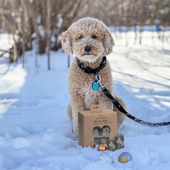 Best Pet Supplies Dog Poop Bags (240 Bags) for Waste Refuse Cleanup, Doggy Roll Replacements for Outdoor Puppy Walking and Travel, Leak Proof and Tear Resistant, Thick Plastic - Gray-Mewly Pet