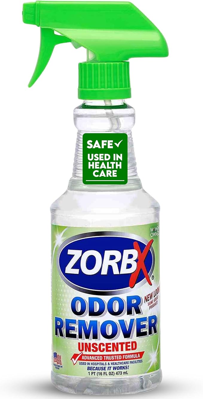 ZORBX Unscented Odor Eliminator for Strong Odor 16 Fl Oz - Used in Hospitals & Healthcare Facilities - Advanced Trusted Formula, Fast-Acting Odor Remover Spray for Dog, Cat, House & Carpet-Mewly Pet