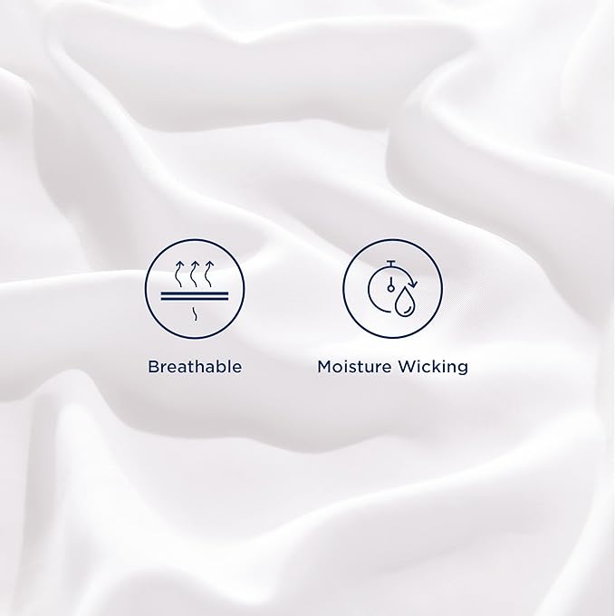 Bedsure Cooling Sheets Twin, Rayon Derived from Bamboo, Cooling Sheets, Breathable & Soft, Deep Pocket Up to 16 Inches, Hotel Luxury Silky Bedding for Hot Sleepers, White