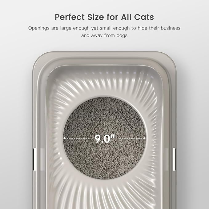 Stainless Steel Cat Litter Box, XL Top Entry Litter Box for Big Cats, Enclosed Large Cat Box with High Wall, Metal Cat Litter Pan Never Absorbs Odors, Easily Cleaning, Include Scoop-Mewly Pet