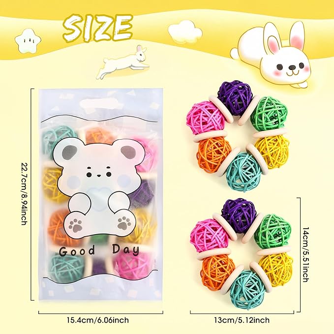 2 Pcs Natural Grass Chew Balls for Rabbits, Chinchillas, Hamsters & Mice - Safe Dental Health Toys for Teeth Grinding, Chewing & Dental Care, Small Animal Enrichment Chew Toys-Mewly Pet