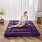 MAXYOYO Japanese Floor Mattress Futon Mattress, Thicken Sleeping Pad Foldable Roll Up Floor Futon for Adults Tatami Mat Dormitory Bed Lounger, Purple, Full Size
