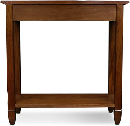 Leick Home 10059 Rustic Slate Tile Hall Console Sofa Table with Shelf, Rustic Oak