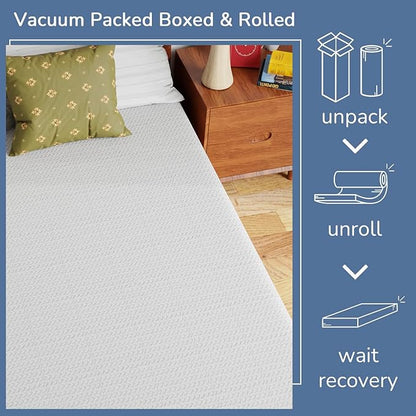 PayLessHere 5 inch Memory Foam Mattress Cooling Gel Green Tea Infused Mattress,Fiberglass Free,CertiPUR-US Certified,Cooler Sleep Supportive & Pressure Relief,White California King
