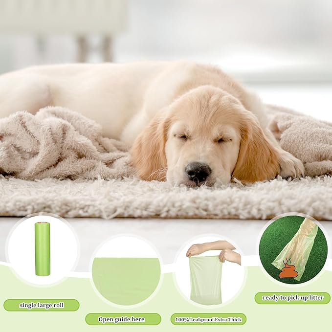 Harloon 6000 Counts Dog Poop Waste Bags 30 Rolls 12 x 8 Inches Extra Thick Strong Leak PET Proof Bags Disposable Bulk Universal Doggy Roll Waste Box for Puppy Outdoor Walking Travel(Green)-Mewly Pet