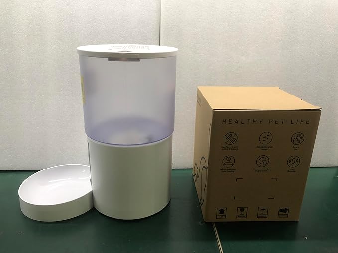 Automatic Cat Feeder Food Dispenser: 4L Timed Small Dog Dry Food Dispenser with 10s Voice - Distributeur Nourriture Chat Hund Programmable - Auto Pet Feeder with 1-6 Meals White-Mewly Pet